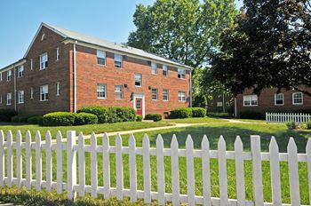 Brick style apartment buildings